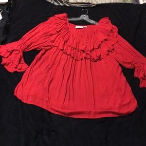 Red Vintage peasant blouse